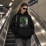 Forbidden Samurai Friendless Hoodie – Gothic Streetwear Poster Graphic Hoodie - Color: black