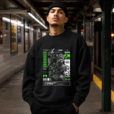 Forbidden Samurai Friendless Sweatshirt – Gothic Streetwear Poster Graphic Sweatshirt - Color: black