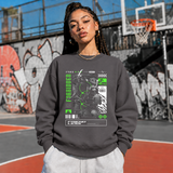 Forbidden Samurai Friendless Sweatshirt – Gothic Streetwear Poster Graphic Sweatshirt - Color: charcoal