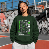 Forbidden Samurai Friendless Sweatshirt – Gothic Streetwear Poster Graphic Sweatshirt - Color: forest green