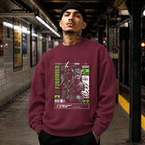 Forbidden Samurai Friendless Sweatshirt – Gothic Streetwear Poster Graphic Sweatshirt - Color: maroon