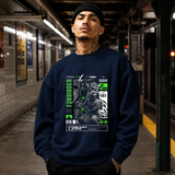 Forbidden Samurai Friendless Sweatshirt – Gothic Streetwear Poster Graphic Sweatshirt - Color: navy