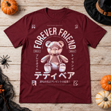 Forever Friend T-Shirt – Dark Editorial Graphic Design Graphic Tee - Color: maroon
