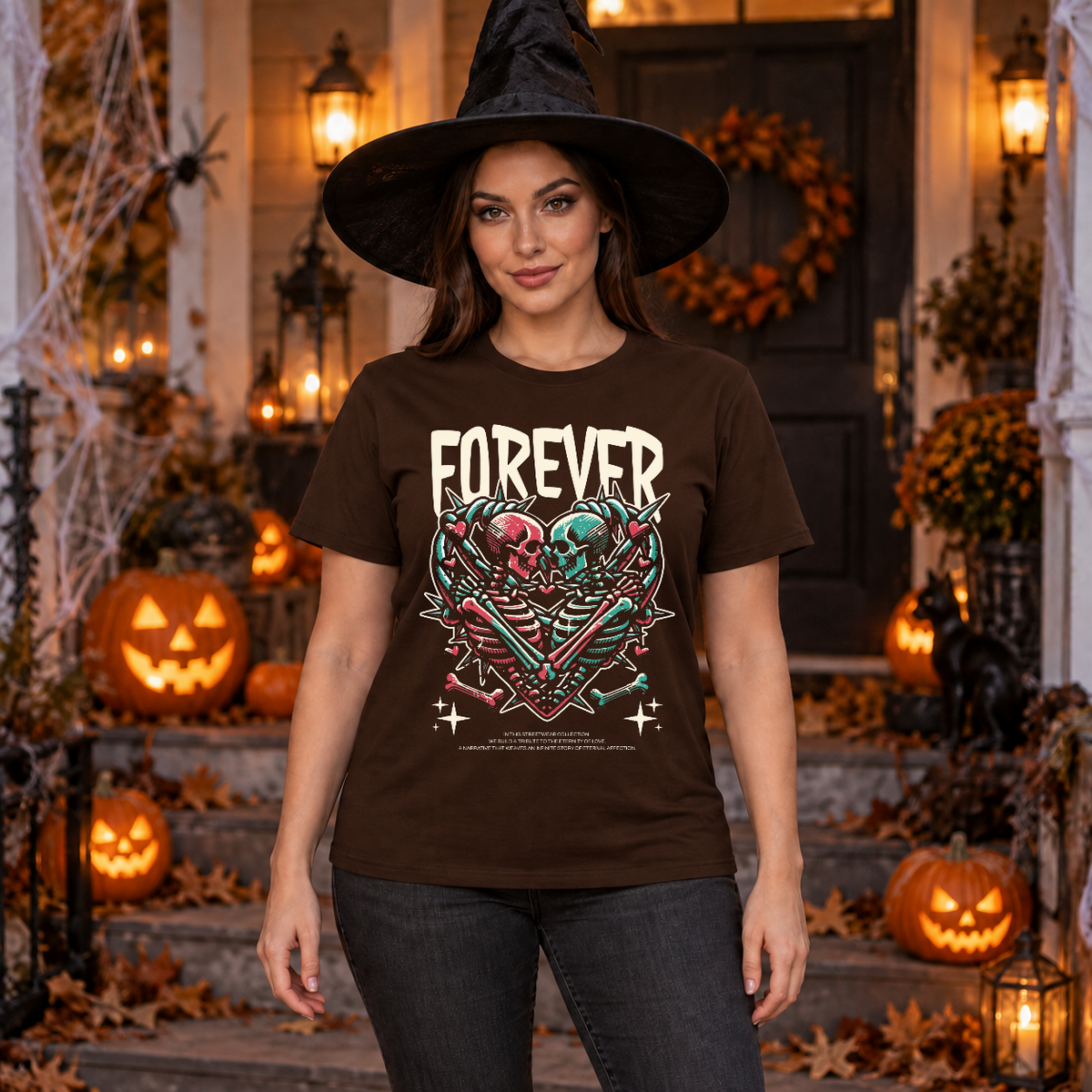 Forever T-Shirt – Dark Editorial Graphic Design Graphic Tee - Color: chocolate
