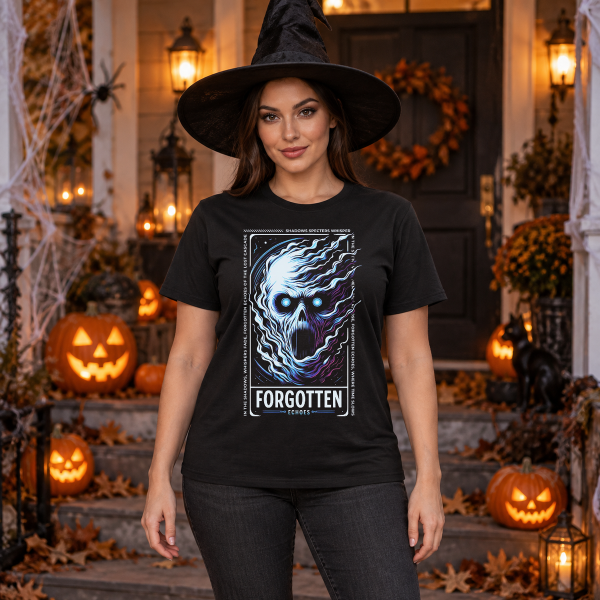 Forgotten Echoes T-Shirt – Dark Editorial Graphic Design Graphic Tee - Color: black