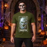 Forgotten Echoes T-Shirt – Dark Editorial Graphic Design Graphic Tee - Color: military green