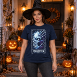 Forgotten Echoes T-Shirt – Dark Editorial Graphic Design Graphic Tee - Color: navy