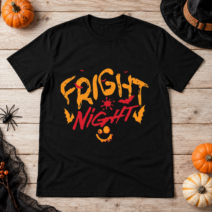 Fright Night T-Shirt – Halloween Streetwear Graphic Graphic Tee - Color: black