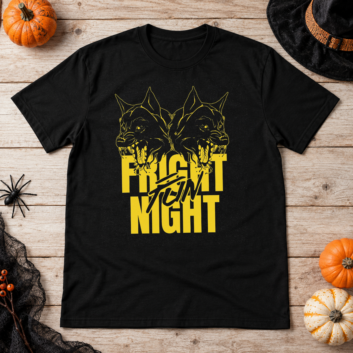 Fright Night T-Shirt – Halloween Streetwear Graphic Graphic Tee - Color: black