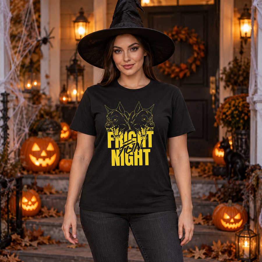 Fright Night T-Shirt – Halloween Streetwear Graphic Graphic Tee - Color: black