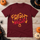 Fright Night T-Shirt – Halloween Streetwear Graphic Graphic Tee - Color: maroon