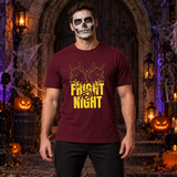 Fright Night T-Shirt – Halloween Streetwear Graphic Graphic Tee - Color: maroon
