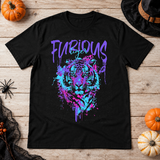 Furious Tiger T-Shirt – Dark Editorial Graphic Design Graphic Tee - Color: black