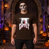 Ghost T-Shirt – Classic Halloween Graphic Design Graphic Tee - Color: chocolate