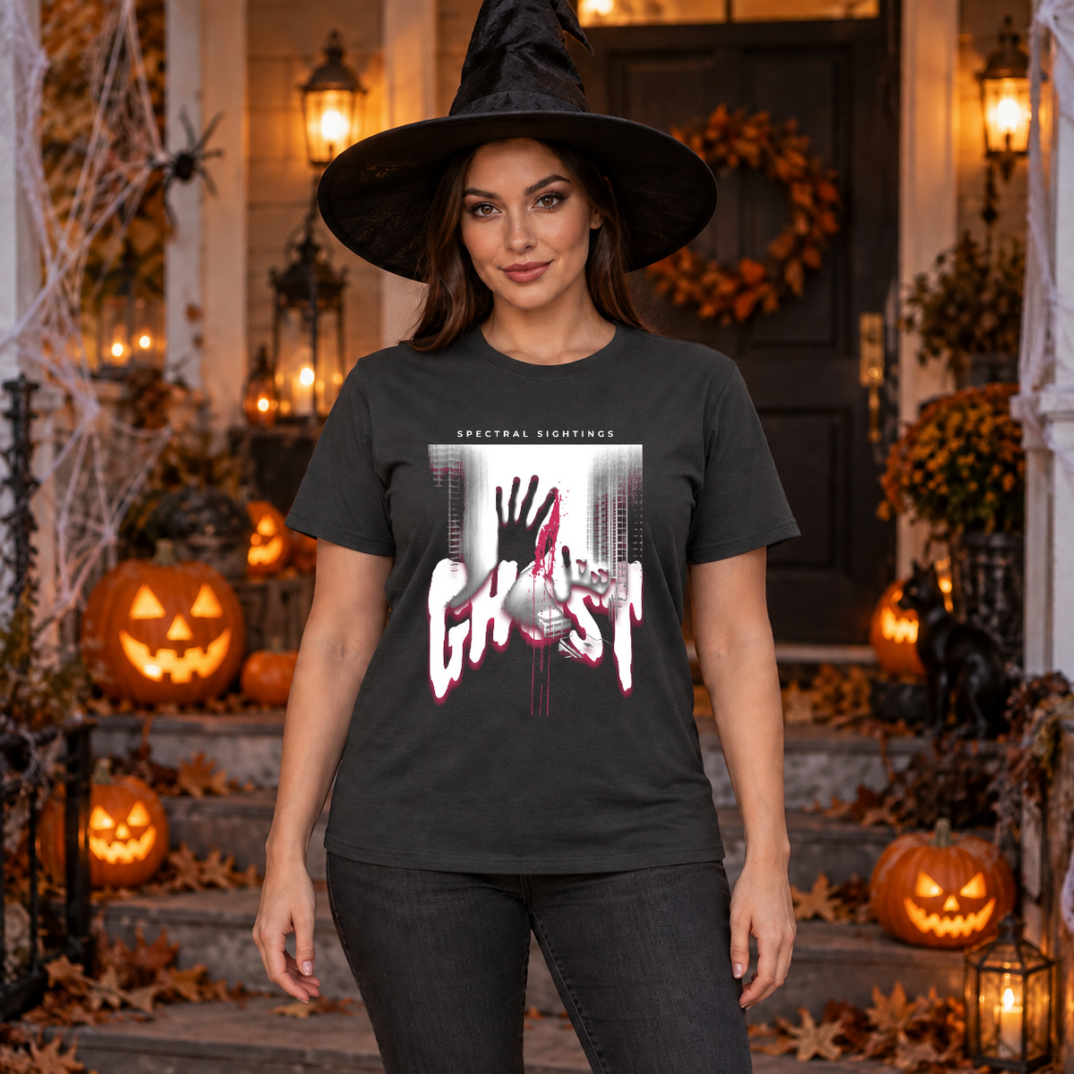 Ghost T-Shirt – Skull & Reaper Gothic Graphic Graphic Tee - Color: charcoal