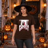 Ghost T-Shirt – Skull & Reaper Gothic Graphic Graphic Tee - Color: chocolate