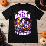 Ghostly Action T-Shirt – Skull & Reaper Gothic Graphic Graphic Tee - Color: black