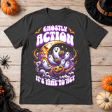 Ghostly Action T-Shirt – Skull & Reaper Gothic Graphic Graphic Tee - Color: charcoal