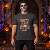 Ghostly Greetings T-Shirt – Classic Halloween Graphic Design Graphic Tee - Color: dark heather
