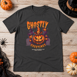 Ghostly Greetings T-Shirt – Skull & Reaper Gothic Graphic Graphic Tee - Color: charcoal