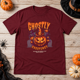 Ghostly Greetings T-Shirt – Skull & Reaper Gothic Graphic Graphic Tee - Color: maroon