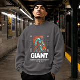 Giant Yeti Creature Sweatshirt – Gothic Streetwear Poster Graphic Sweatshirt - Color: charcoal