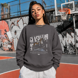 Gladiator Warrior Sweatshirt – Gothic Streetwear Poster Graphic Sweatshirt - Color: charcoal