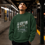 Gladiator Warrior Sweatshirt – Gothic Streetwear Poster Graphic Sweatshirt - Color: forest green
