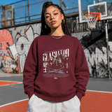 Gladiator Warrior Sweatshirt – Gothic Streetwear Poster Graphic Sweatshirt - Color: maroon