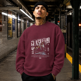 Gladiator Warrior Sweatshirt – Gothic Streetwear Poster Graphic Sweatshirt - Color: maroon
