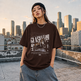 Gladiator Warrior T-Shirt – Gothic Streetwear Poster Graphic Tee - Color: Dark Chocolate