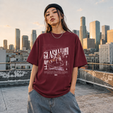 Gladiator Warrior T-Shirt – Gothic Streetwear Poster Graphic Tee - Color: Maroon