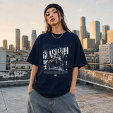 Gladiator Warrior T-Shirt – Gothic Streetwear Poster Graphic Tee - Color: Navy