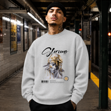 Glorious Statue Gold Drip Sweatshirt – Dark Art / Renaissance Aesthetic Graphic Sweatshirt - Color: sport grey