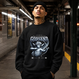 Godsend Cupid Angel Sweatshirt – Religious Imagery Collage Graphic Sweatshirt - Color: black
