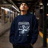 Godsend Cupid Angel Sweatshirt – Religious Imagery Collage Graphic Sweatshirt - Color: navy