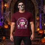 Got No Guts But Plenty Of Spirit Funny Bones T-Shirt – Skull & Reaper Gothic Graphic Graphic Tee - Color: maroon
