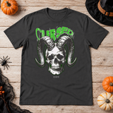 Gothic Cursed Skull T-Shirt – Skull & Reaper Gothic Graphic Graphic Tee - Color: charcoal