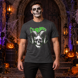Gothic Cursed Skull T-Shirt – Skull & Reaper Gothic Graphic Graphic Tee - Color: dark heather