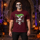 Gothic Cursed Skull T-Shirt – Skull & Reaper Gothic Graphic Graphic Tee - Color: maroon