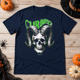 Gothic Cursed Skull T-Shirt – Skull & Reaper Gothic Graphic Graphic Tee - Color: navy