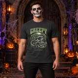 Gothic Snake Skull T-Shirt – Skull & Reaper Gothic Graphic Graphic Tee - Color: charcoal
