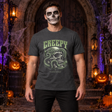 Gothic Snake Skull T-Shirt – Skull & Reaper Gothic Graphic Graphic Tee - Color: dark heather