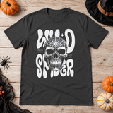 Gothic Spider Skull T-Shirt – Dark Gothic Halloween Graphic Graphic Tee - Color: charcoal