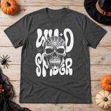 Gothic Spider Skull T-Shirt – Dark Gothic Halloween Graphic Graphic Tee - Color: dark heather