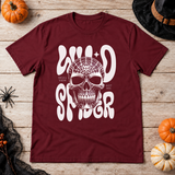 Gothic Spider Skull T-Shirt – Dark Gothic Halloween Graphic Graphic Tee - Color: maroon