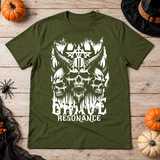 Grave Resonance T-Shirt – Dark Editorial Graphic Design Graphic Tee - Color: military green