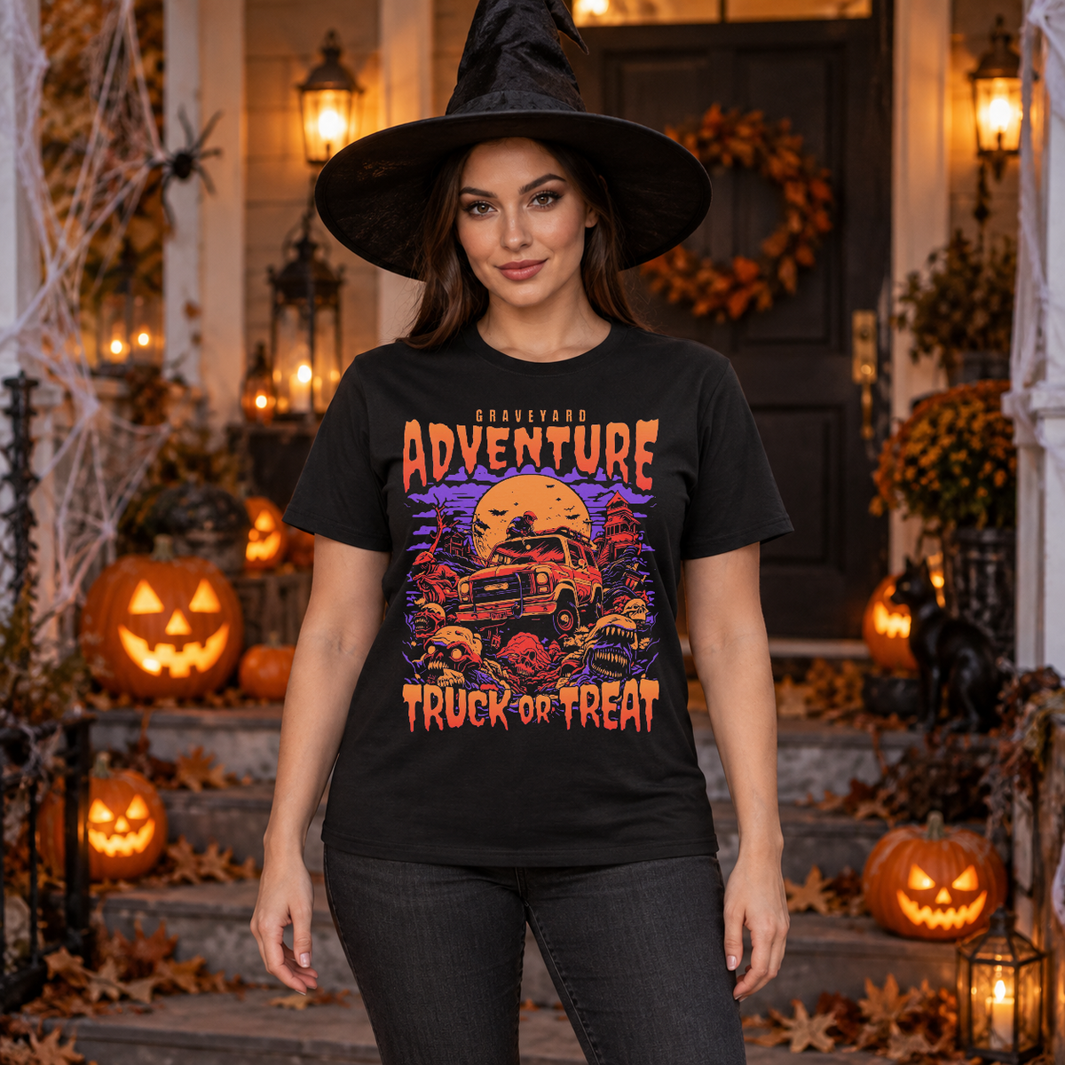 Graveyard Adventure T-Shirt – Dark Editorial Graphic Design Graphic Tee - Color: black