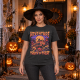Graveyard Adventure T-Shirt – Dark Editorial Graphic Design Graphic Tee - Color: charcoal