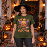 Graveyard Adventure T-Shirt – Dark Editorial Graphic Design Graphic Tee - Color: military green